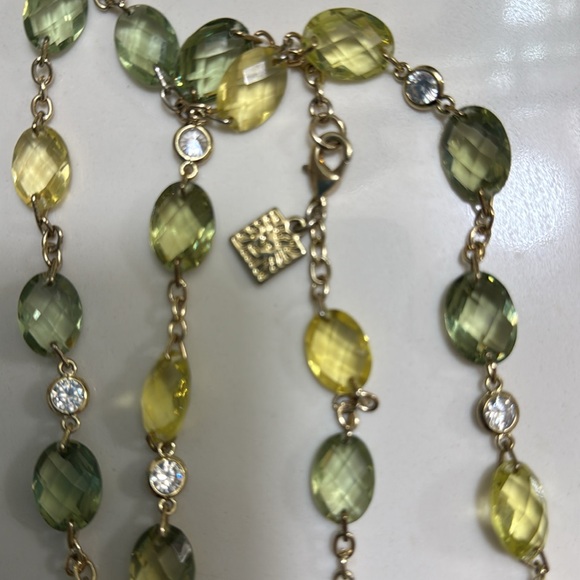 Anne Klein Gold multi stoned 20in necklace - Picture 4 of 4